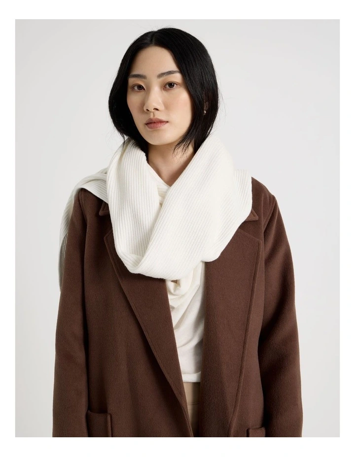 Rib Winter Scarf in Cream image 2