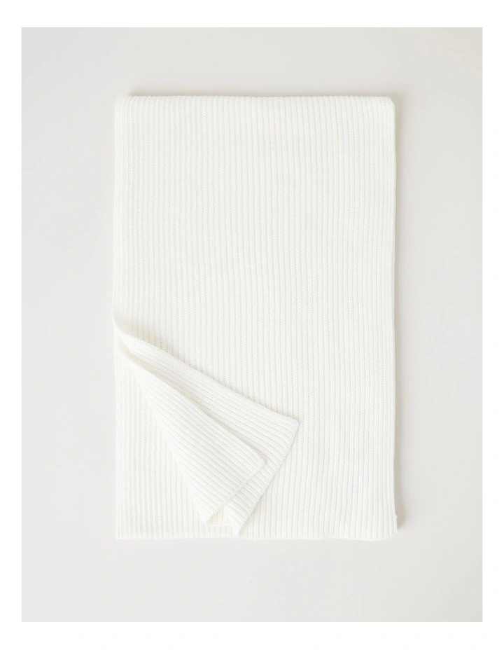 Rib Winter Scarf in Cream image 2