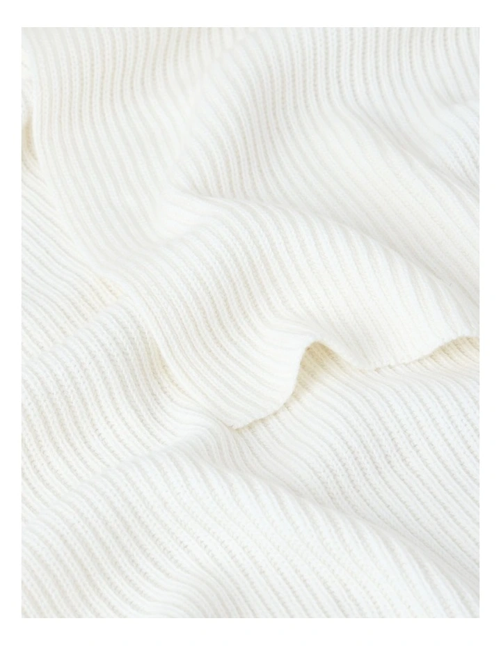 Rib Winter Scarf in Cream image 3