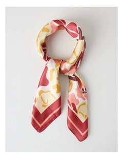Scarf in Bold Floral Red Print