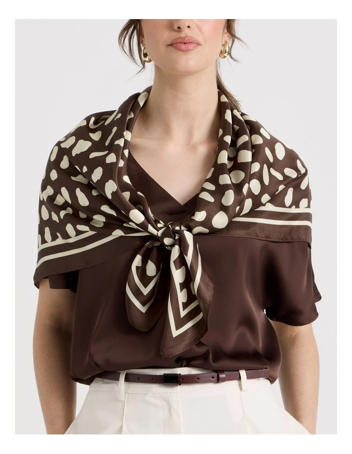 Scarf in Fawn and Cream Spot Print image 4