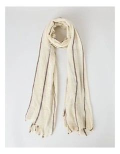 Scarf in Neutral Vertical Stripe Print