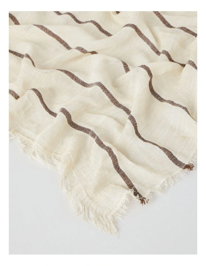 Scarf in Neutral Vertical Stripe Print image 3