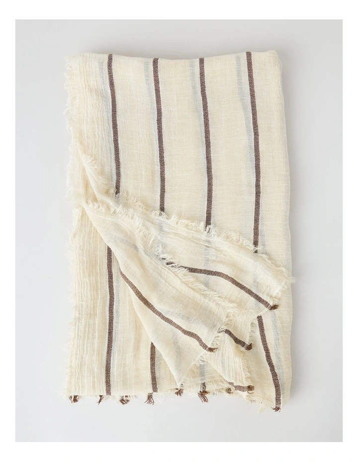 Scarf in Neutral Vertical Stripe Print image 5
