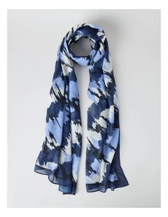 Abstract Scarf in Blue Stripe