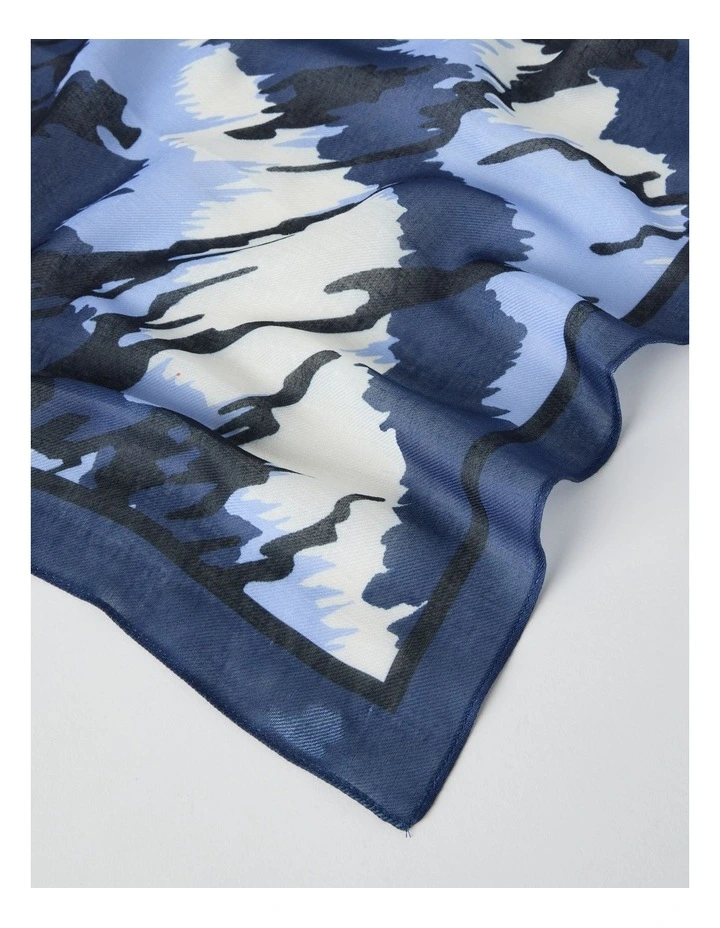 Abstract Scarf in Blue Stripe image 3