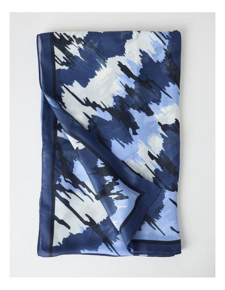 Abstract Scarf in Blue Stripe image 5