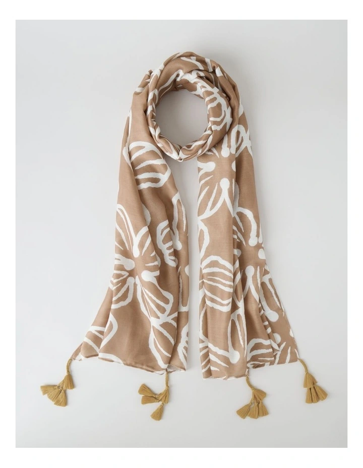 Bimini Scarf in Floral Tan Print image 1