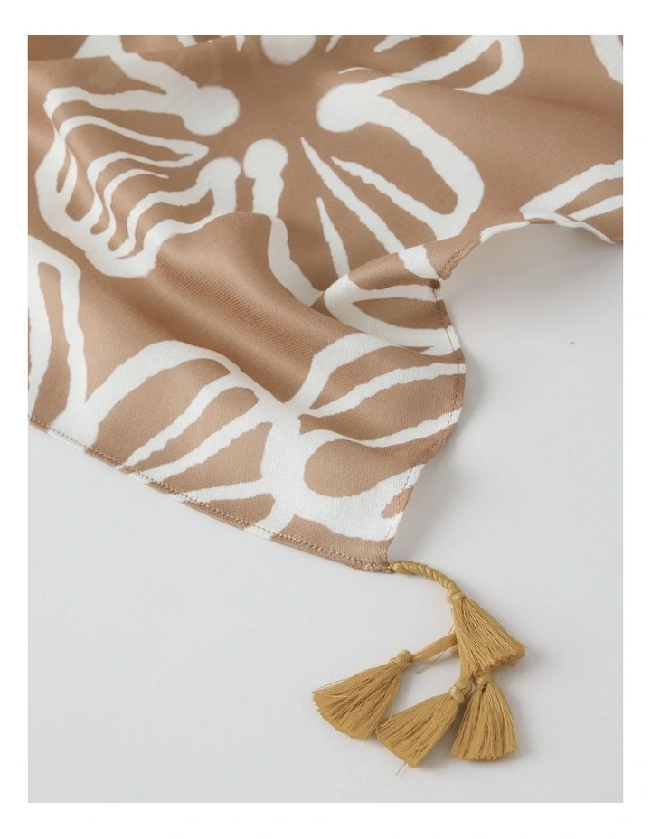 Bimini Scarf in Floral Tan Print image 2