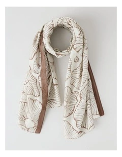 Tulum Lightweight Scarf in Coffee and Cream