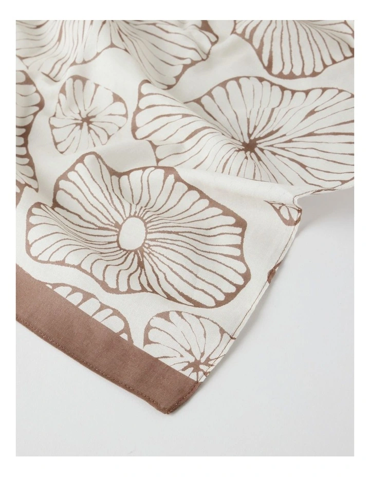 Tulum Lightweight Scarf in Coffee and Cream image 2