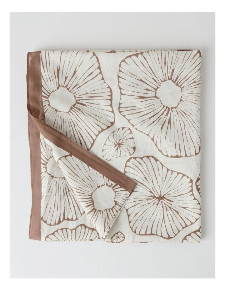 Tulum Lightweight Scarf in Coffee and Cream image 3