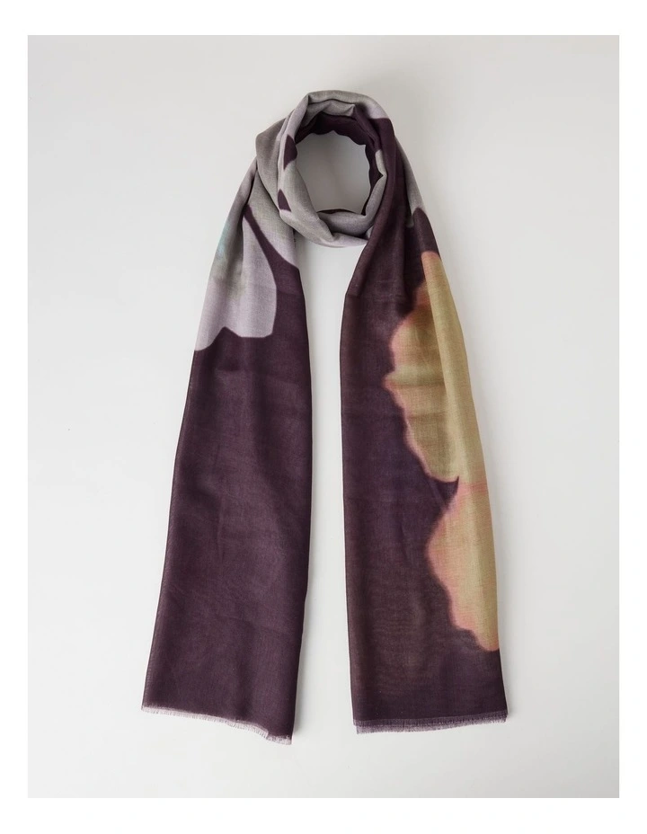Lightweight Scarf in Plum Bloom Print image 1