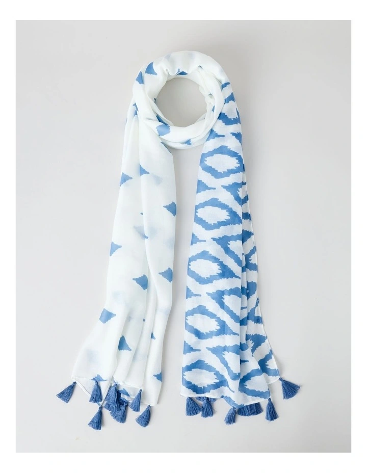 Cove Tassel Scarf in Blue image 1