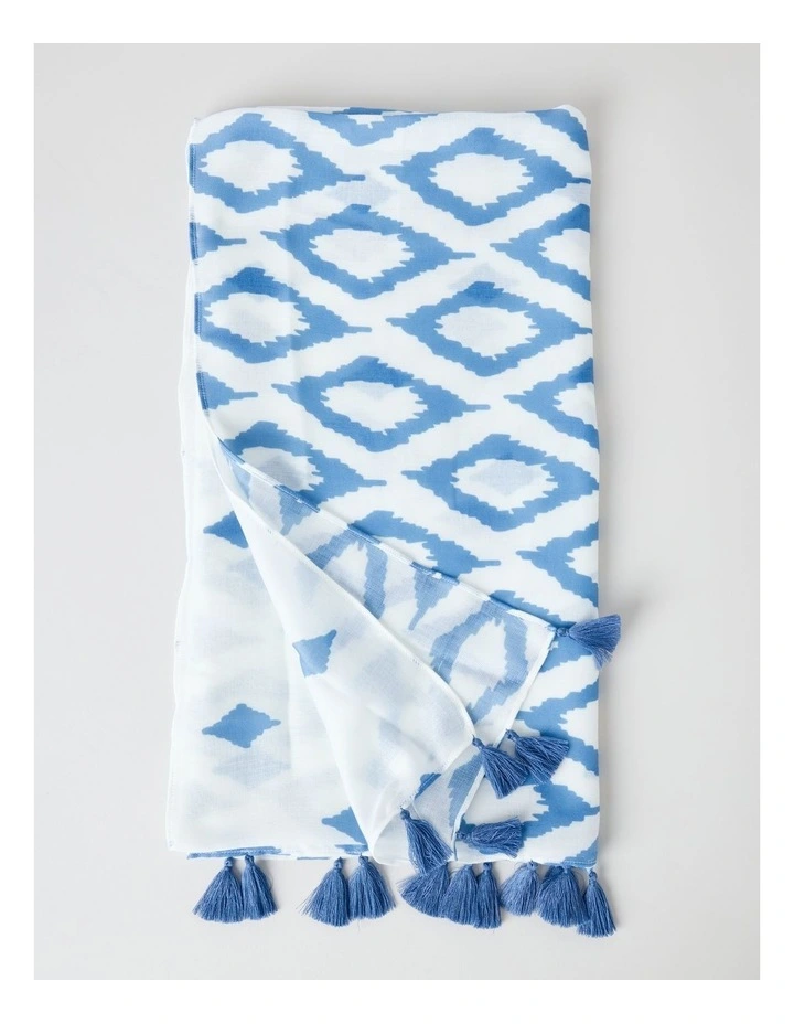 Cove Tassel Scarf in Blue image 5