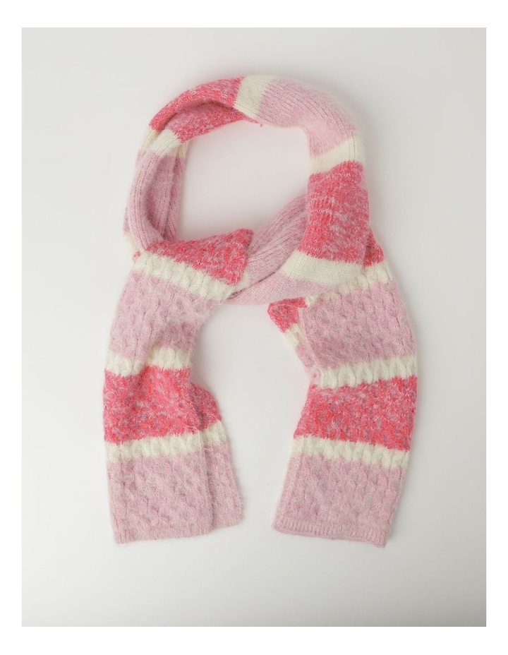 Miss Shop Striped Knit Nylon/Acrylic Pink Winter Scarf | MYER