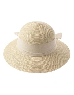 Bucket Hat With Tie in Natural