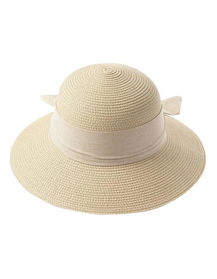 Bucket Hat With Tie in Natural image 1