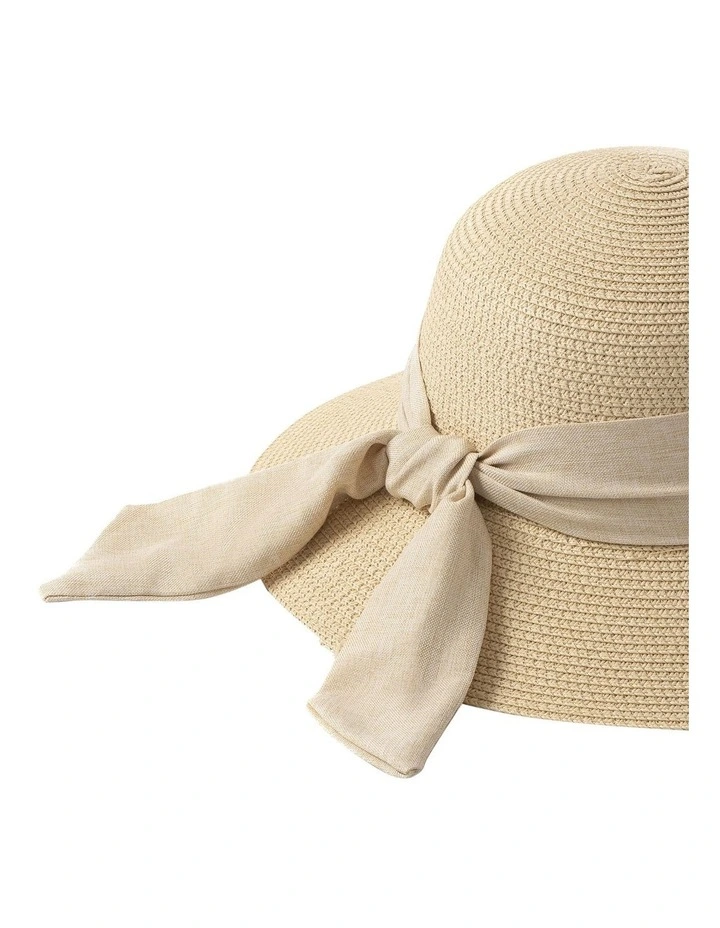 Bucket Hat With Tie in Natural image 2