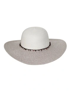 Monica Capeline Summer Hat in Ivory/Mix Camel
