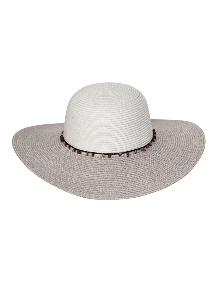 Monica Capeline Summer Hat in Ivory/Mix Camel image 1