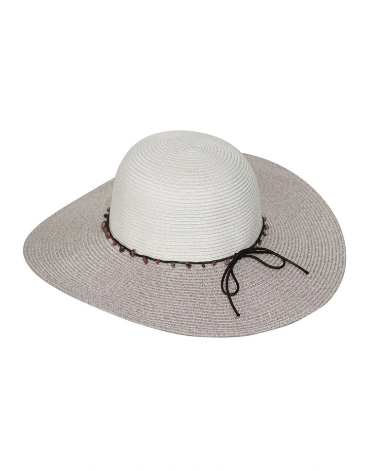 Monica Capeline Summer Hat in Ivory/Mix Camel image 3