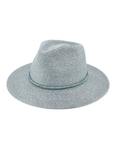 Clover Fedora Summer Hat in Pacific Blue