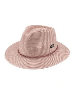 Clover Fedora Summer Hat in Old Rose Pink