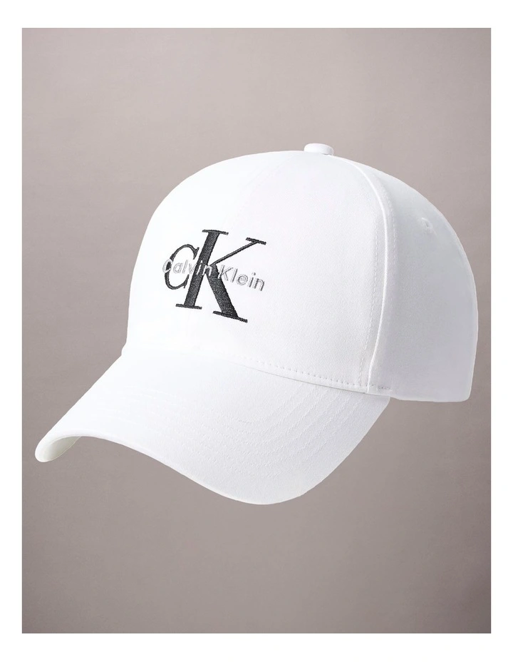Embroidered Monologo Baseball Cap in Bright White image 1