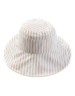 Gregory Ladner Stripe Cavas Hat Ghcf003M In Natural