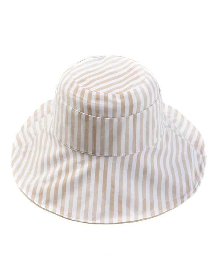Gregory Ladner Stripe Cavas Hat Ghcf003M In Natural image 1