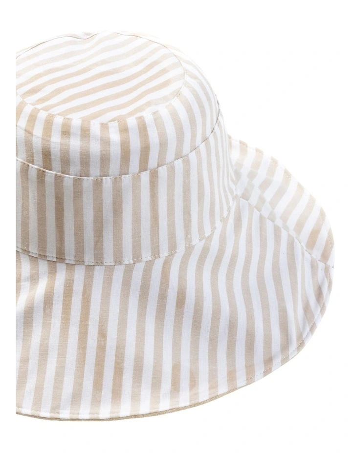 Gregory Ladner Stripe Cavas Hat Ghcf003M In Natural image 2