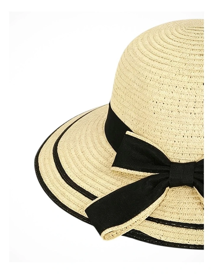 Gregory Ladner Turned Down Brim Hat With Bow Ghcf004M In Natural image 2