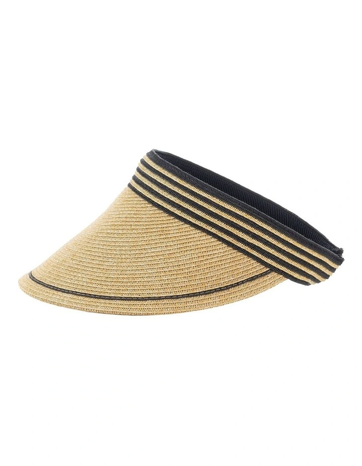 Gregory Ladner Visor With Striped Band Hat Ghcf005M In Natural image 1