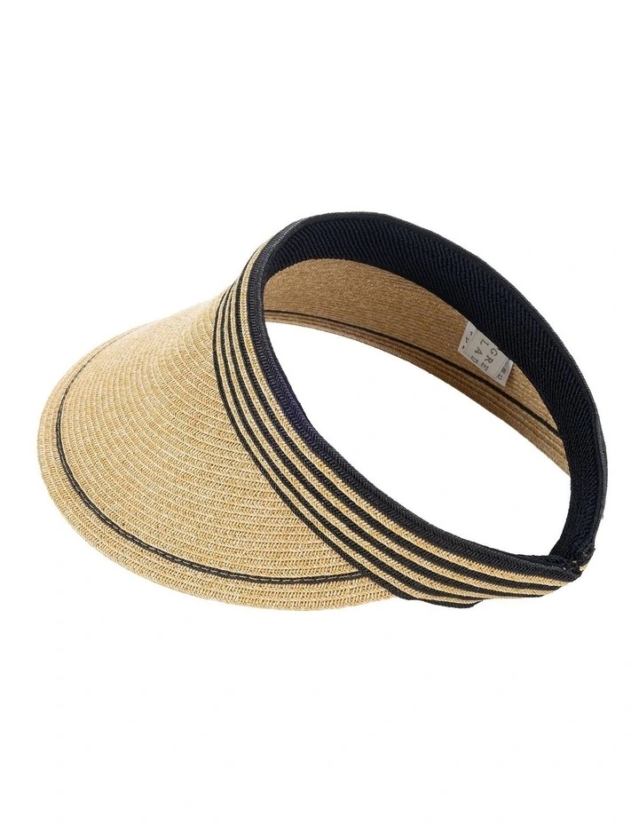 Gregory Ladner Visor With Striped Band Hat Ghcf005M In Natural image 2