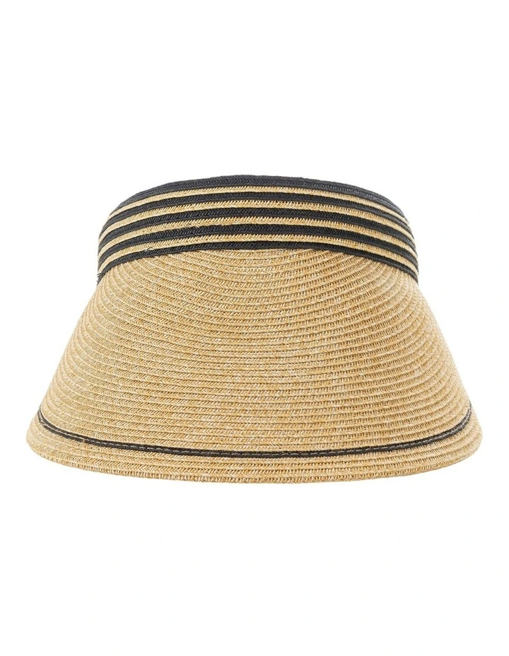 Gregory Ladner Visor With Striped Band Hat Ghcf005M In Natural image 3