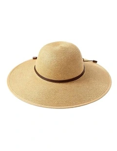 Gregory Ladner Wide Brim Sunhat With Tie Ghcf009M In Natural