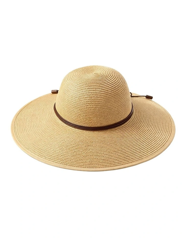Gregory Ladner Wide Brim Sunhat With Tie Ghcf009M In Natural image 1