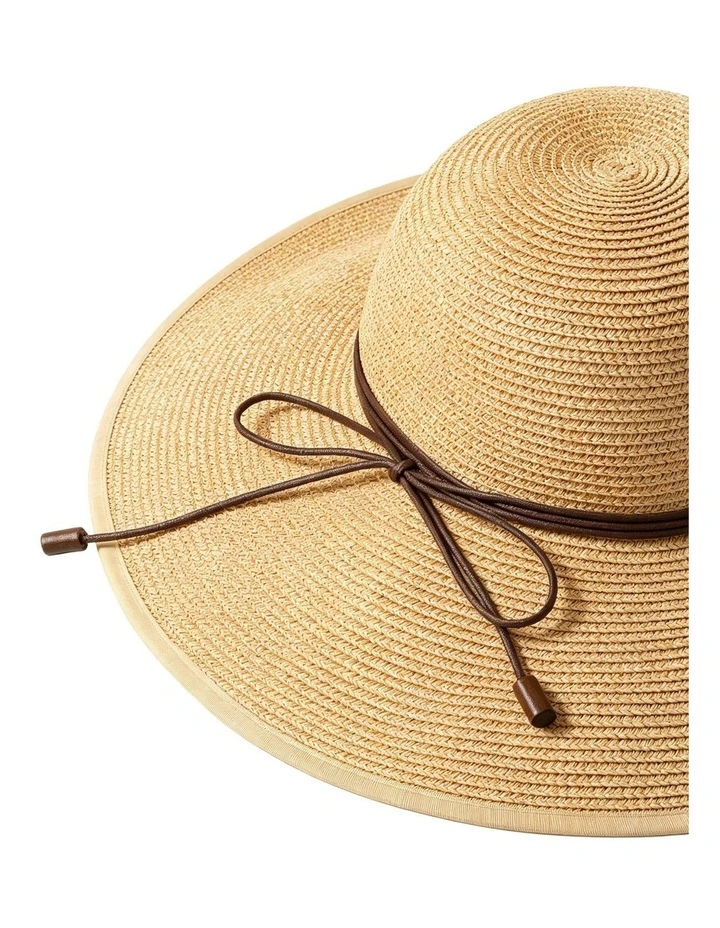 Gregory Ladner Wide Brim Sunhat With Tie Ghcf009M In Natural image 2