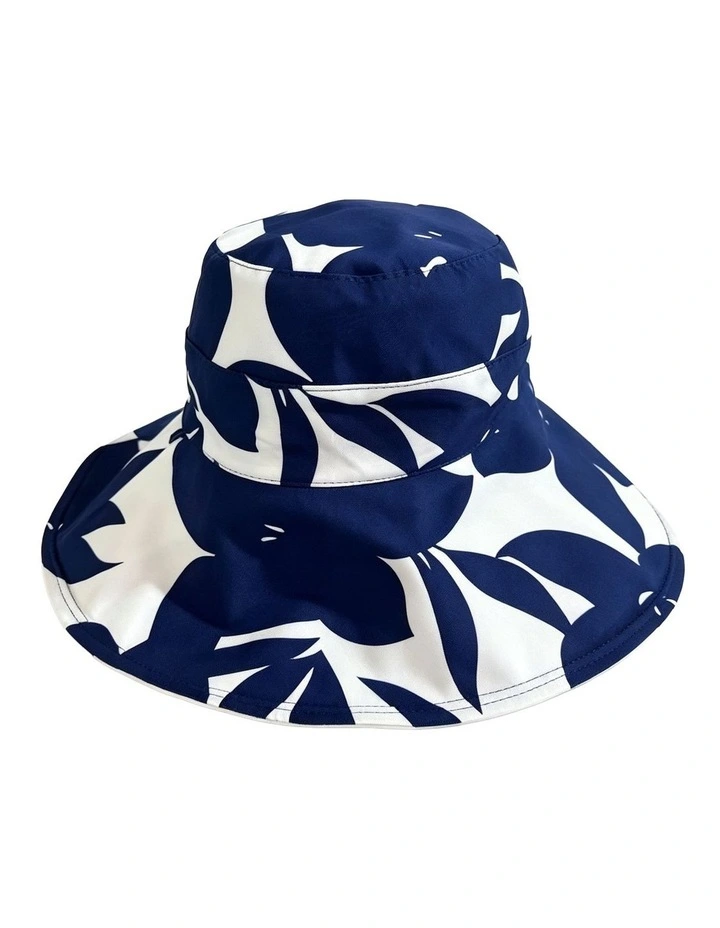 Gregory Ladner Leaf Print Canvas Hat Ghcf012M In Navy image 1