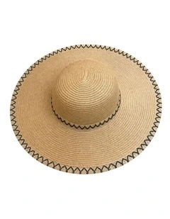 Gregory Ladner Wide Brim Sun Hat With Detailed Edge Ghcf014M In Natural