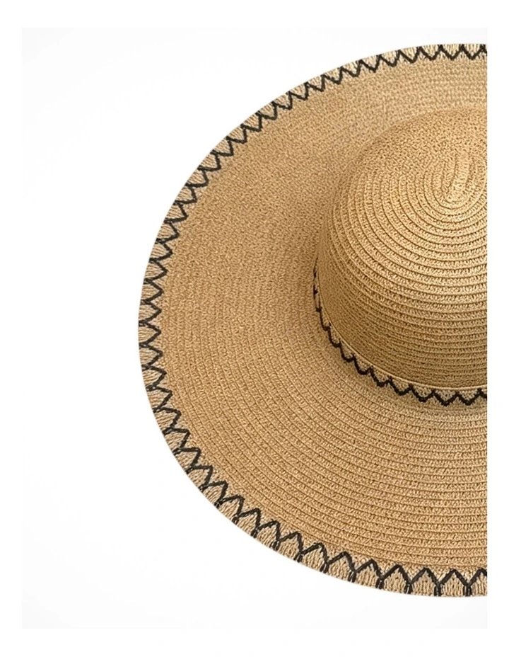 Gregory Ladner Wide Brim Sun Hat With Detailed Edge Ghcf014M In Natural image 2