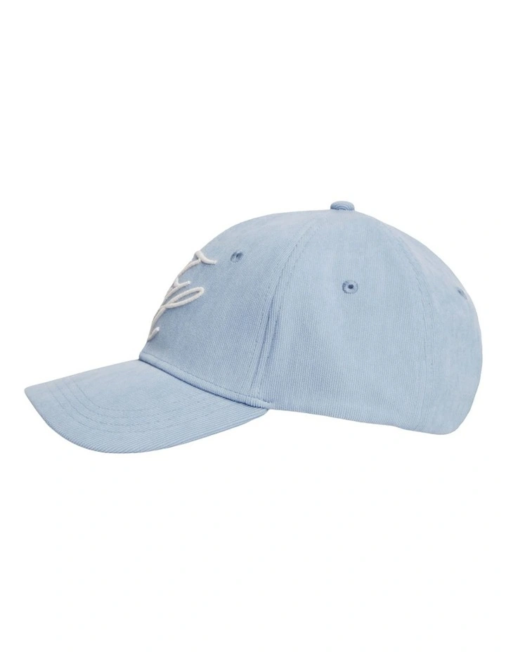Logo Embroidery Corduroy Baseball Cap in Blue image 3
