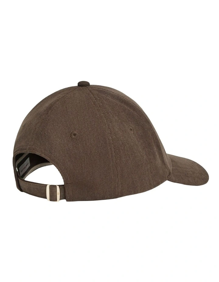 Logo Embroidery Corduroy Baseball Cap in Brown image 2