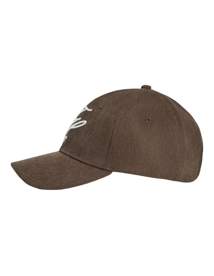 Logo Embroidery Corduroy Baseball Cap in Brown image 3