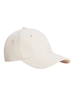 Logo Embroidery Corduroy Baseball Cap in Cream