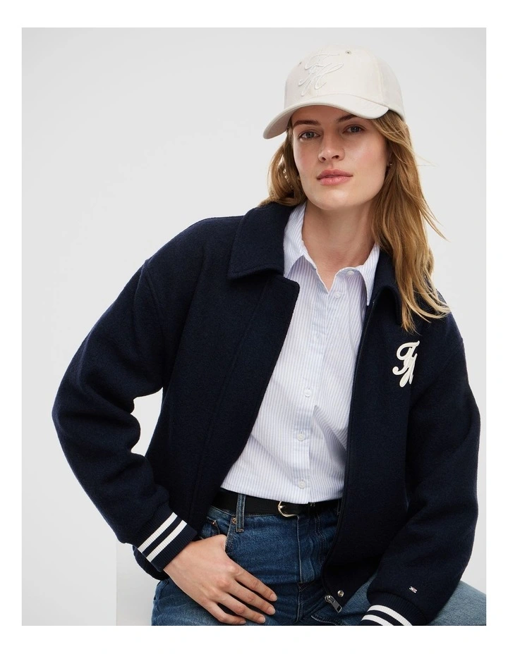 Logo Embroidery Corduroy Baseball Cap in Cream image 2