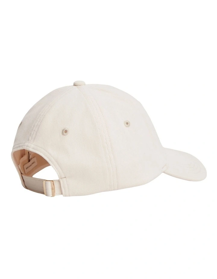 Logo Embroidery Corduroy Baseball Cap in Cream image 3