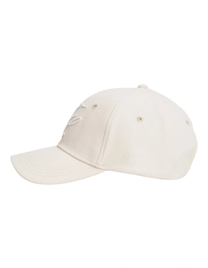 Logo Embroidery Corduroy Baseball Cap in Cream image 4