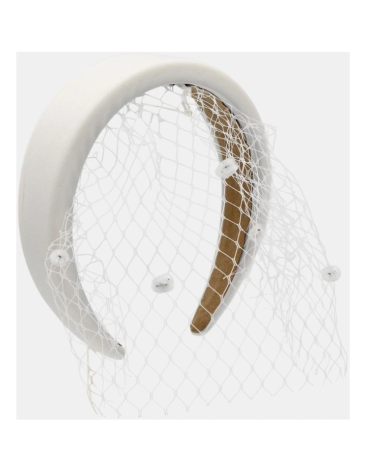 Lilah Veil Headband in White image 1